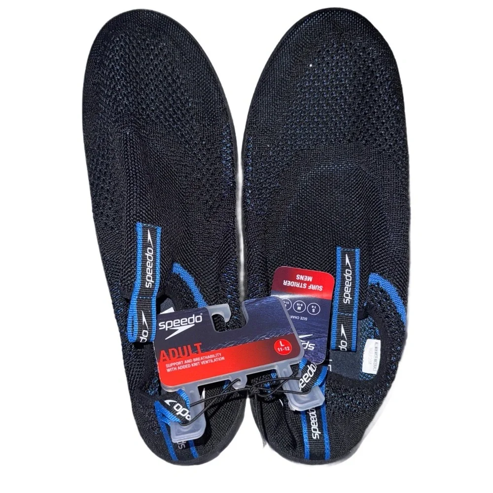 Speedo Black and Royal Blue Slip-On Water Shoes